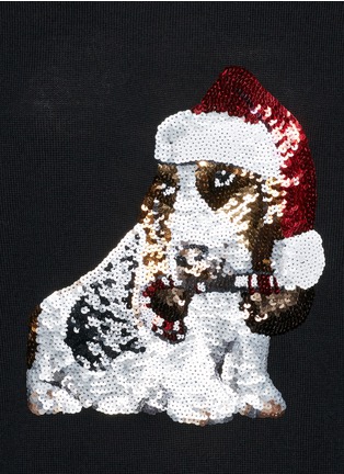 Detail View - Click To Enlarge - MARKUS LUPFER - Natalie sequin basset hound Christmas sweater