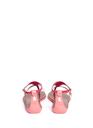 Back View - Click To Enlarge - SERGIO ROSSI - Cleo leather strap jelly sandals