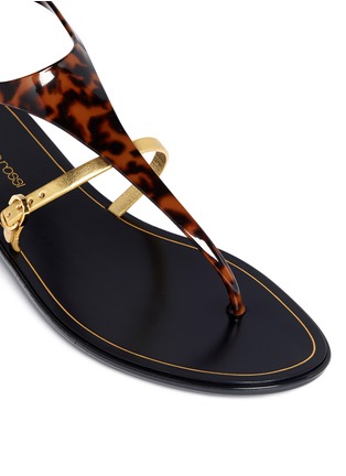 Detail View - Click To Enlarge - SERGIO ROSSI - Tortoiseshell strap jelly sandals