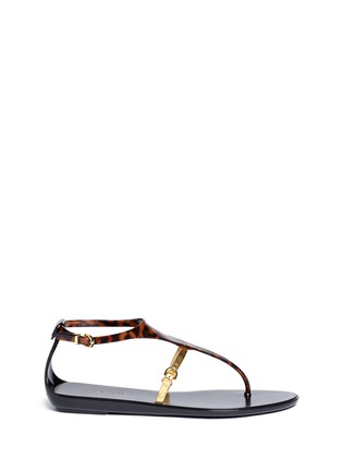 Main View - Click To Enlarge - SERGIO ROSSI - Tortoiseshell strap jelly sandals