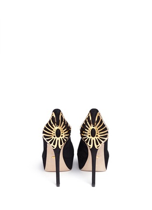 Back View - Click To Enlarge - SERGIO ROSSI - Butterfly heel suede platform pumps
