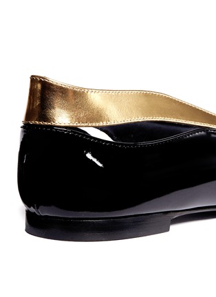 Detail View - Click To Enlarge - SERGIO ROSSI - Contrast-trim patent leather flats
