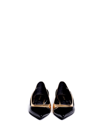 Figure View - Click To Enlarge - SERGIO ROSSI - Contrast-trim patent leather flats