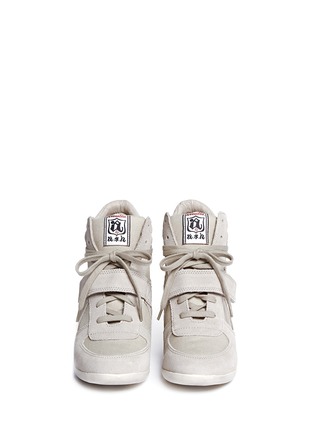 Figure View - Click To Enlarge - ASH - 'Bowie' suede wedge sneakers