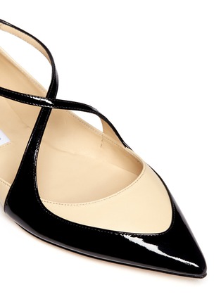 Detail View - Click To Enlarge - JIMMY CHOO - 'Gamble' cross strap leather flats