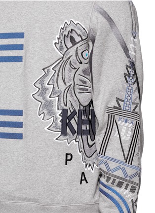 Detail View - Click To Enlarge - KENZO - Stripe tiger embroidery Eiffel Tower sweatshirt