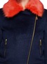 Detail View - Click To Enlarge - SHRIMPS - 'Agnes' faux fur collar mohair biker jacket