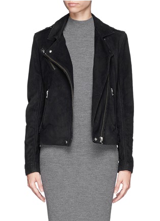Main View - Click To Enlarge - IRO - 'Jay' suede lamb leather biker jacket