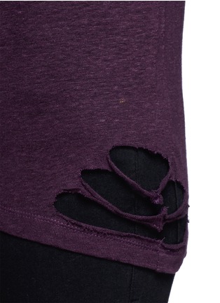 Detail View - Click To Enlarge - IRO - 'Poppy' distressed linen T-shirt
