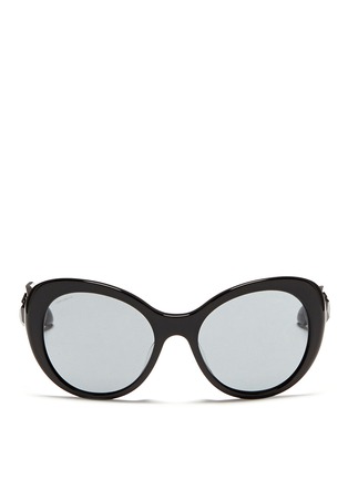 Main View - Click To Enlarge - PRADA - Crystal temple oval sunglasses
