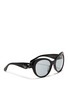 Figure View - Click To Enlarge - PRADA - Crystal temple oval sunglasses