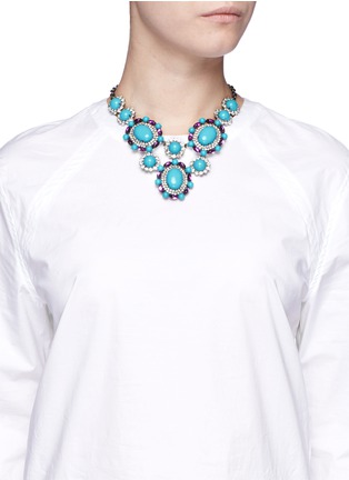 Figure View - Click To Enlarge - KENNETH JAY LANE - Crystal pavé strass drop necklace