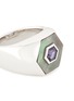 Detail View - Click To Enlarge - TASAKI - Iolite mother-of-pearl silver signet ring