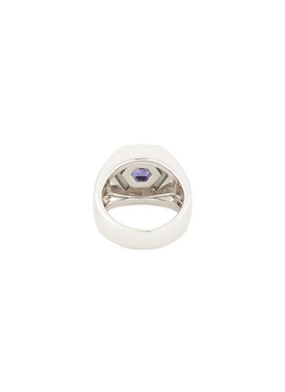  - TASAKI - Iolite mother-of-pearl silver signet ring