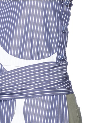 Detail View - Click To Enlarge - STELLA MCCARTNEY - Polka dot stripe one- shoulder shirt