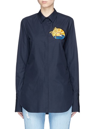 Main View - Click To Enlarge - STELLA MCCARTNEY - Sunset embroidered patch poplin shirt