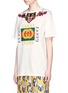 Front View - Click To Enlarge - GUCCI - 'Angry Cat' appliqué logo print oversized T-shirt