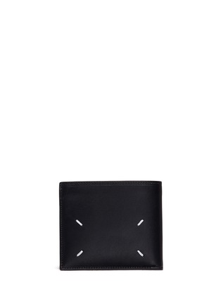 Back View - Click To Enlarge - MAISON MARGIELA - Contrast stitch leather bifold wallet