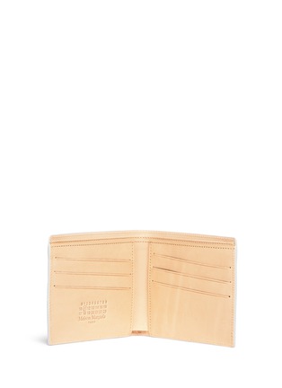 Figure View - Click To Enlarge - MAISON MARGIELA - Contrast stitch metallic leather card holder