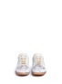 Front View - Click To Enlarge - MAISON MARGIELA - 'Replica' paint splatter suede trim leather sneakers