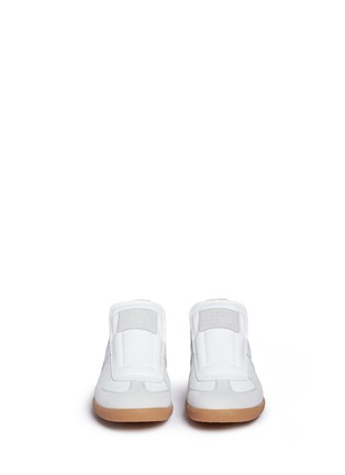 Front View - Click To Enlarge - MAISON MARGIELA - 'Replica' suede trim leather slip-on sneakers