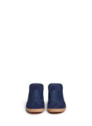 Front View - Click To Enlarge - MAISON MARGIELA - 'Replica' suede trim leather slip-on sneakers