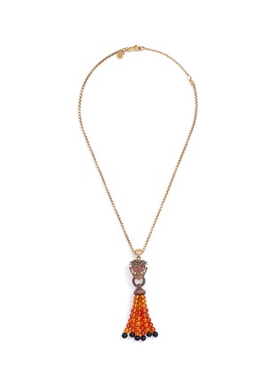 Main View - Click To Enlarge - JOHN HARDY - Diamond sapphire chaelcedony 18k yellow gold macan beaded tassel necklace