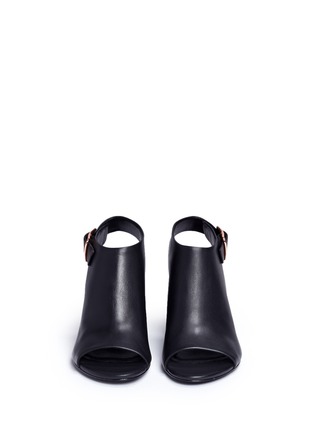 Front View - Click To Enlarge - ALEXANDER WANG - 'Nadia' cutout heel leather sandal booties