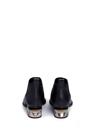 Back View - Click To Enlarge - ALEXANDER WANG - 'Kori' cutout mirror metal heel leather Oxfords