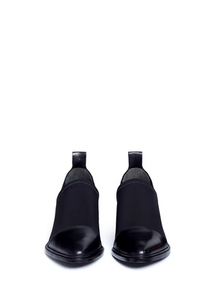 Front View - Click To Enlarge - ALEXANDER WANG - 'Kori' cutout heel neoprene and leather slip-on Oxfords