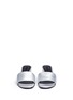 Front View - Click To Enlarge - ALEXANDER WANG - 'Lou' cutout heel metallic leather slide sandals