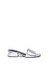 Main View - Click To Enlarge - ALEXANDER WANG - 'Lou' cutout heel metallic leather slide sandals