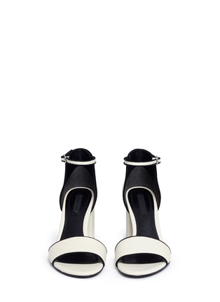 Front View - Click To Enlarge - ALEXANDER WANG - 'Abby' chunky cutout heel leather sandals
