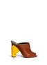 Main View - Click To Enlarge - BALENCIAGA - 'Bistrot' braided heel peep toe leather mules