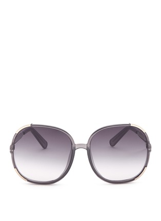 Main View - Click To Enlarge - CHLOÉ - 'Myrte' panelled metal acetate square sunglasses