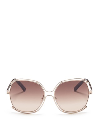 Main View - Click To Enlarge - CHLOÉ - Cutout metal square sunglasses