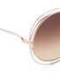 Detail View - Click To Enlarge - CHLOÉ - 'Carlina' overlap wire rim oversized round sunglasses