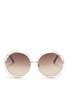 Main View - Click To Enlarge - CHLOÉ - 'Carlina' overlap wire rim oversized round sunglasses