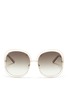 Main View - Click To Enlarge - CHLOÉ - 'Carlina' overlap wire rim oversized square sunglasses