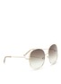 Figure View - Click To Enlarge - CHLOÉ - 'Carlina' overlap wire rim oversized square sunglasses
