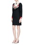 Figure View - Click To Enlarge - GUCCI - Jewelled floral embroidered bib panel dress