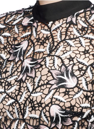 Detail View - Click To Enlarge - SELF-PORTRAIT - 'Nightshade' floral guipure lace crepe dress