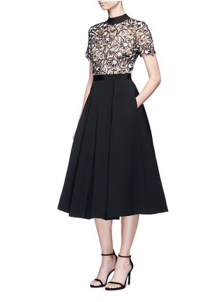 Figure View - Click To Enlarge - SELF-PORTRAIT - 'Nightshade' floral guipure lace crepe dress