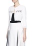 Front View - Click To Enlarge - ALAÏA - 'Zigzag Filet' net cropped cardigan