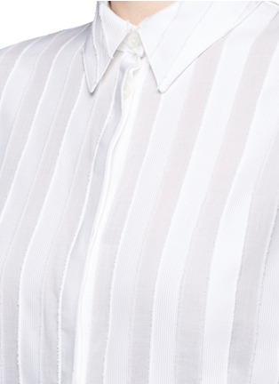 Detail View - Click To Enlarge - EMILIO PUCCI - Fil coupé stripe cotton-silk shirt