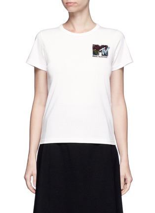 Main View - Click To Enlarge - MARC JACOBS - x MTV sequin logo embroidered T-shirt