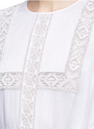 Detail View - Click To Enlarge - VALENTINO GARAVANI - Beaded stripe organdy dress