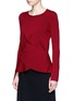 Front View - Click To Enlarge - MO&CO. EDITION 10 - Crossover wrap front wool blend sweater