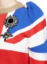 Detail View - Click To Enlarge - GUCCI - GG pearl pin jewelled Union Jack wool sweater