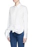 Front View - Click To Enlarge - VICTORIA, VICTORIA BECKHAM - Oversized bow cotton poplin shirt